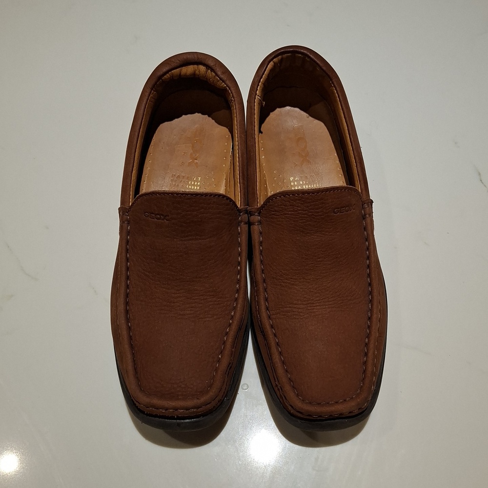 Geox Chocolate/Coffee Brown Leather Slip-on Driving Loafers (EU 38/US 7.5-8) - Picture 3 of 8